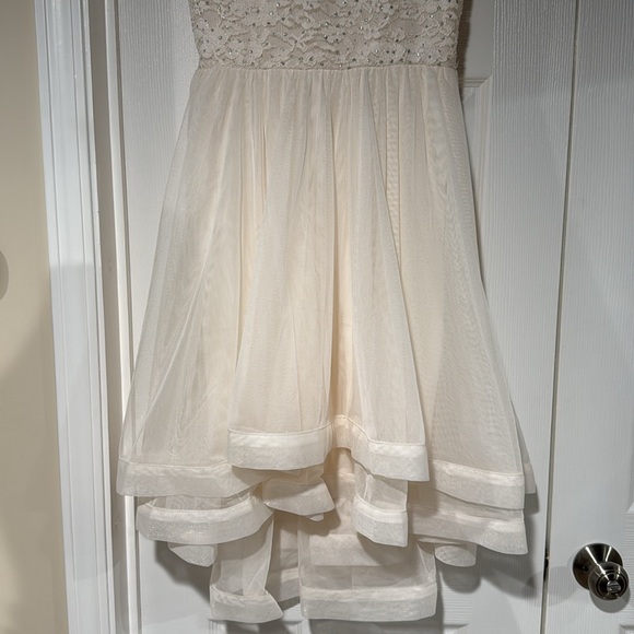 Speechless Girls' Off The Shoulder High-Low Party Dress Ivory - Picture 3 of 9